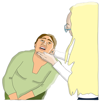 Nurse Examining Patient Throat PNG image