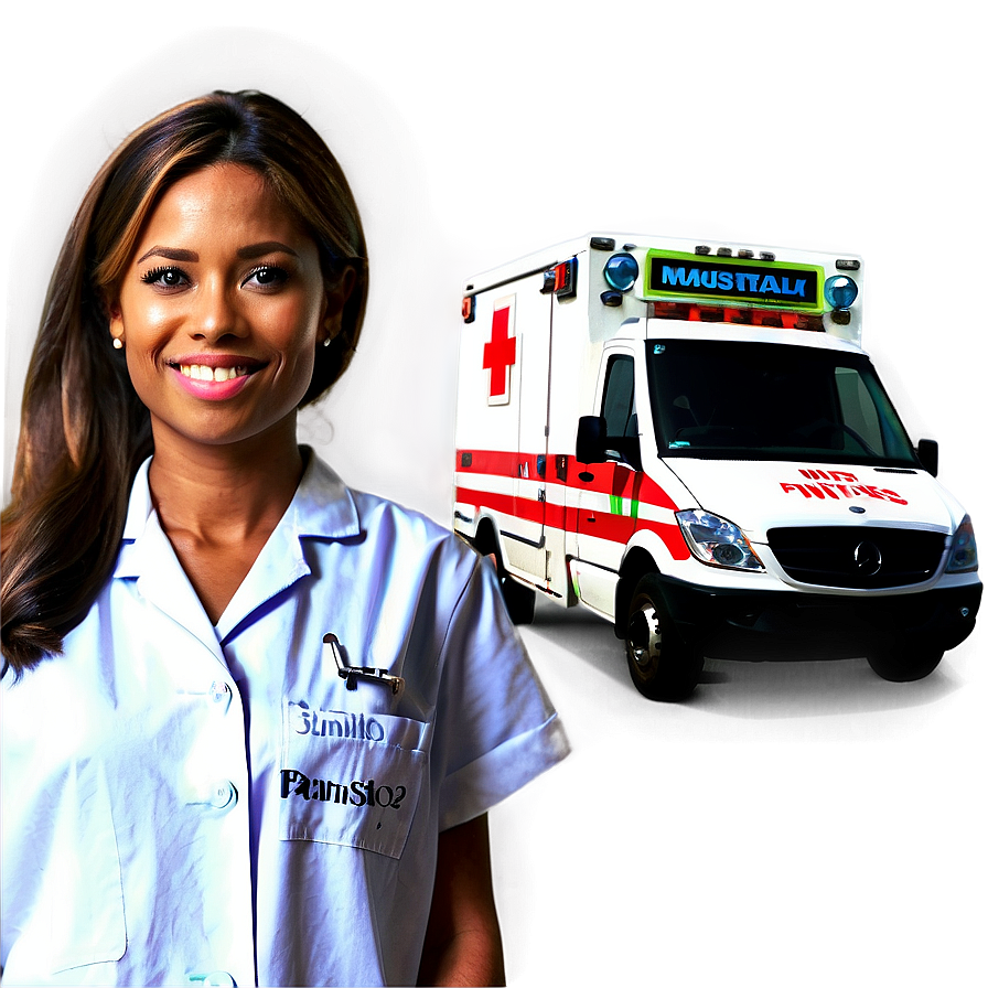 Nurse With Ambulance Png Onm1 PNG image