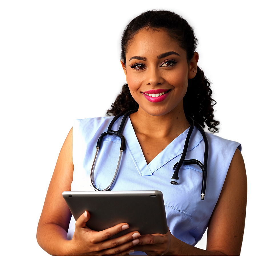 Nurse With Digital Tablet Png 80 PNG image