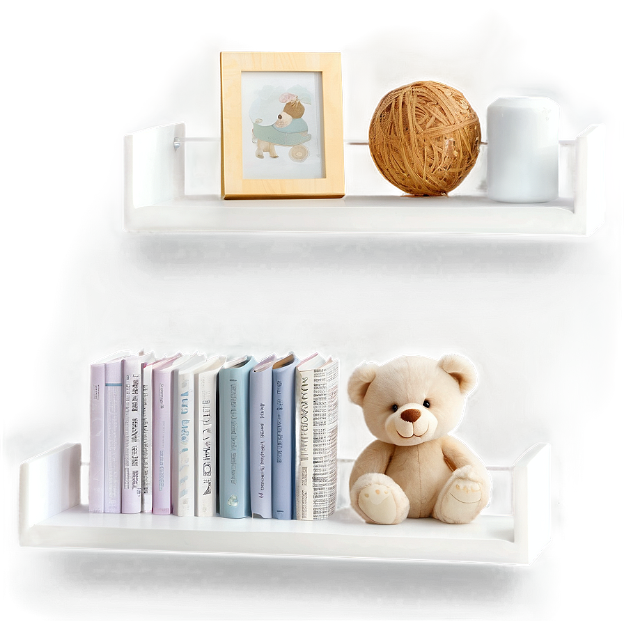 Nursery Floating Shelves Png Phb PNG image