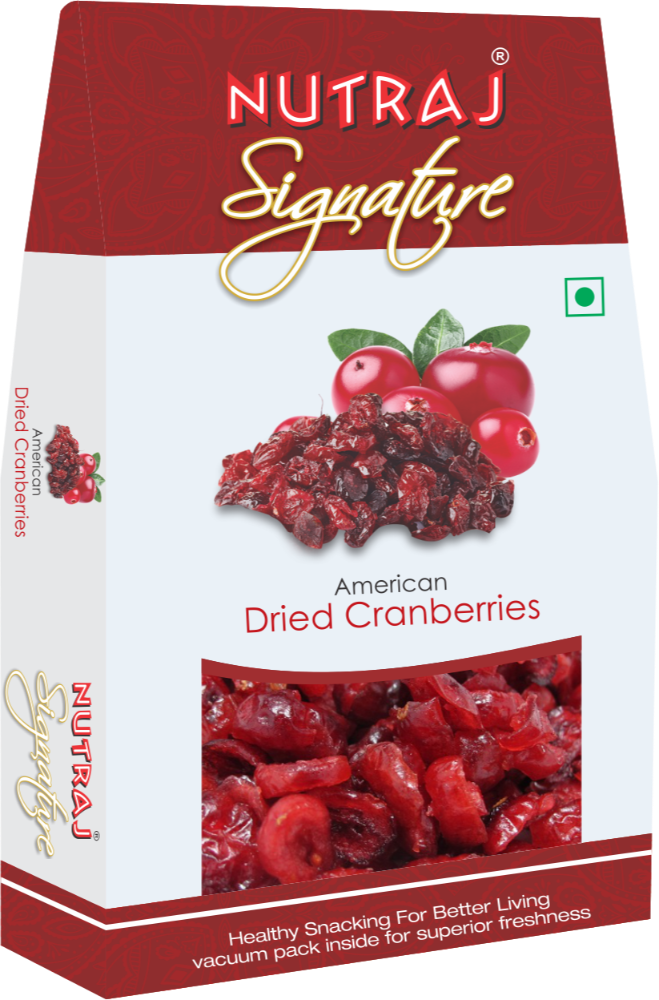 Nutraj Signature American Dried Cranberries Package PNG image