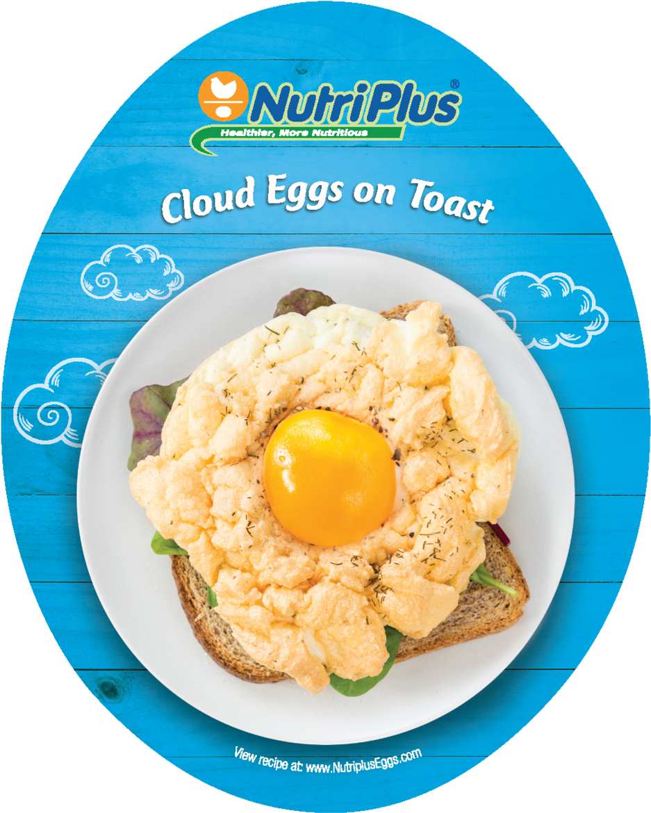 Nutri Plus Cloud Eggson Toast Recipe PNG image