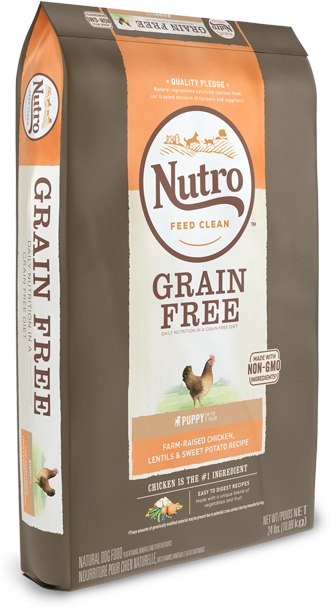 Nutro Grain Free Puppy Food Bag PNG image