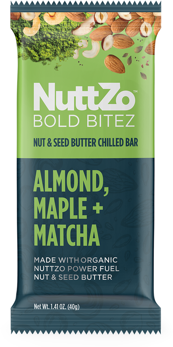 Nutt Zo Bold Bitez Almond Maple Matcha Bar PNG image