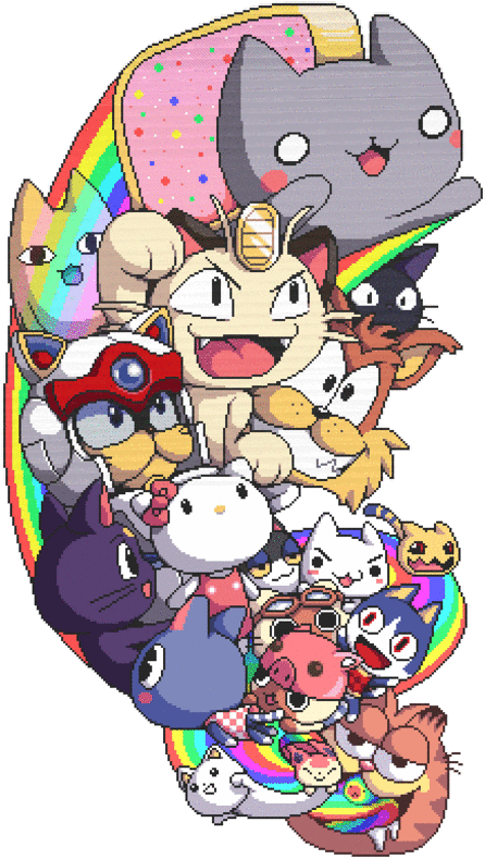 Nyan_ Cat_and_ Pop_ Culture_ Characters PNG image