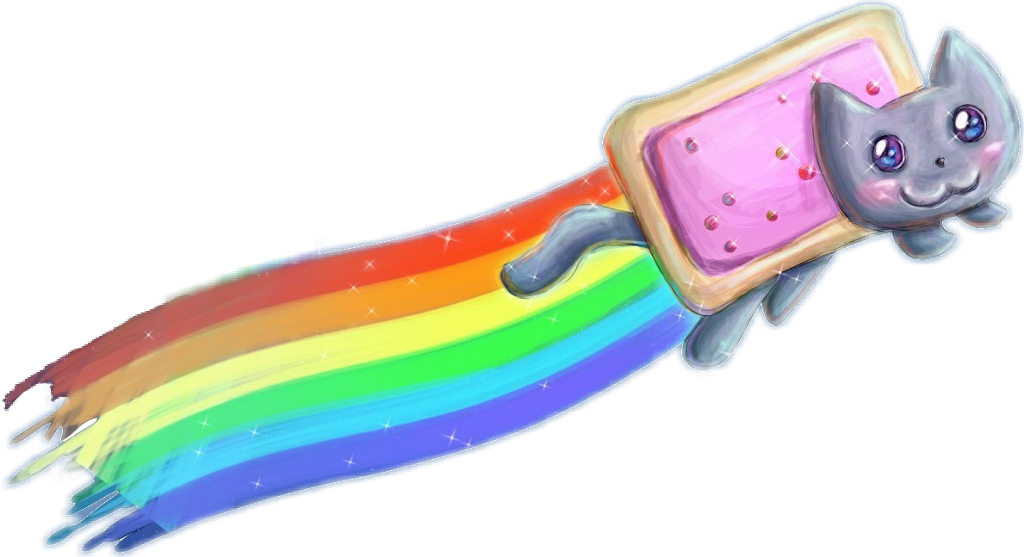 Nyan_ Cat_ Pop_ Tart_ Rainbow PNG image