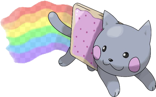 Nyan_ Cat_ Pop_ Tart_ Rainbow PNG image