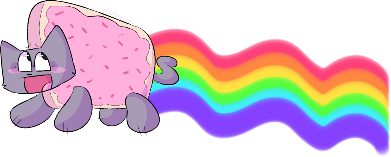 Nyan_ Cat_ Pop_ Tart_ Rainbow_ Trail PNG image