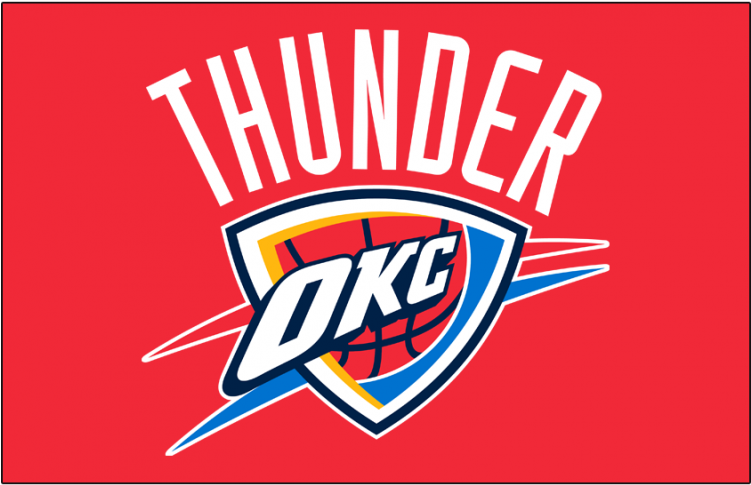 O K C Thunder Logo Red Background PNG image