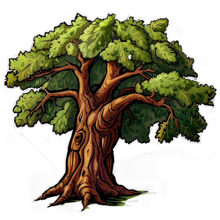 Oak Tree Elevation Art Png 92 PNG image