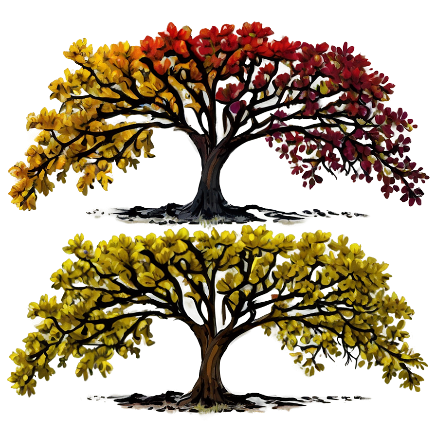 Oak Tree Through Seasons Png Exg PNG image