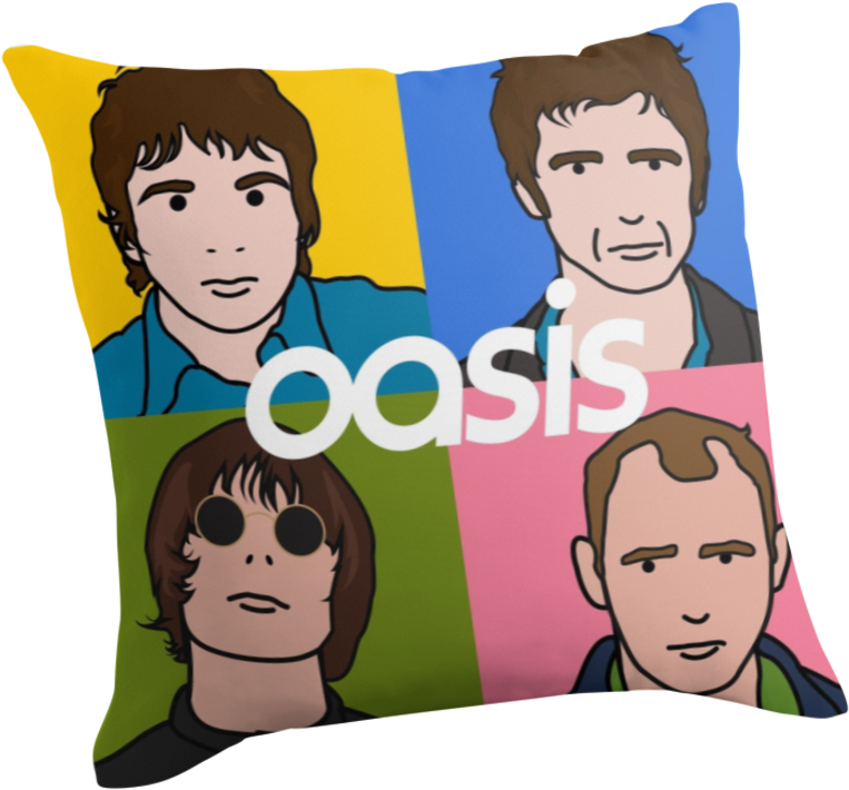 Oasis Band Cartoon Pillow PNG image