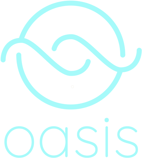 Oasis Logo Tealon Dark Background PNG image