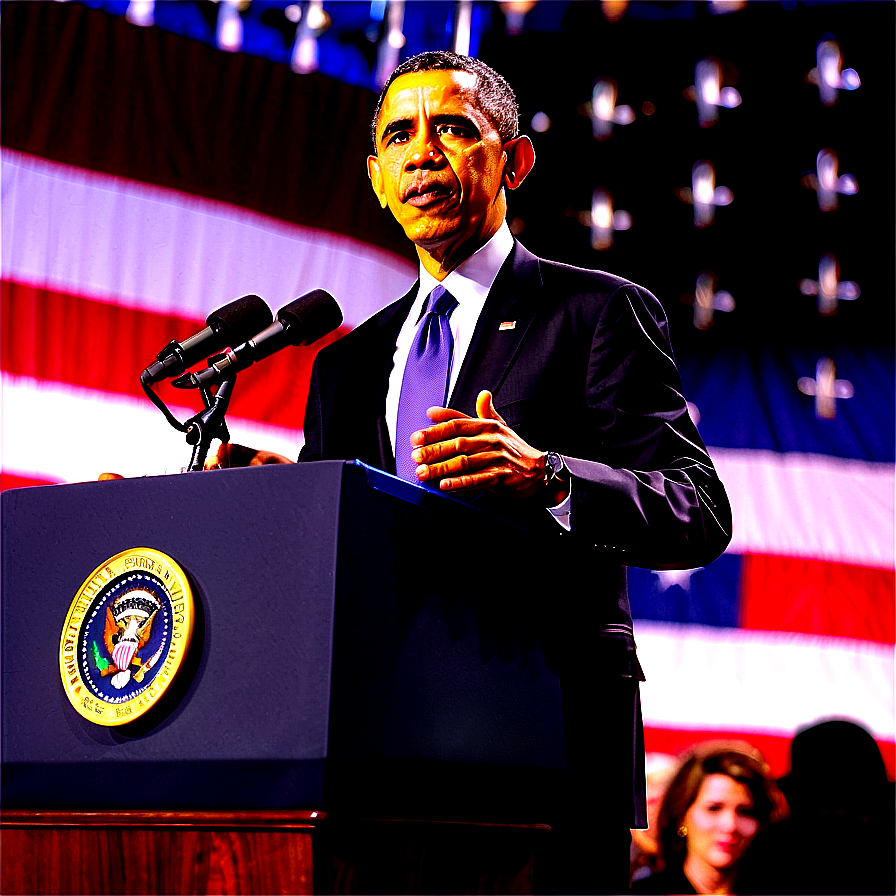Obama On Stage Png Ntm34 PNG image