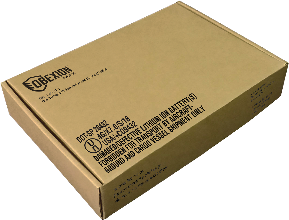 Obexion Max Lithium Ion Battery Shipping Box PNG image