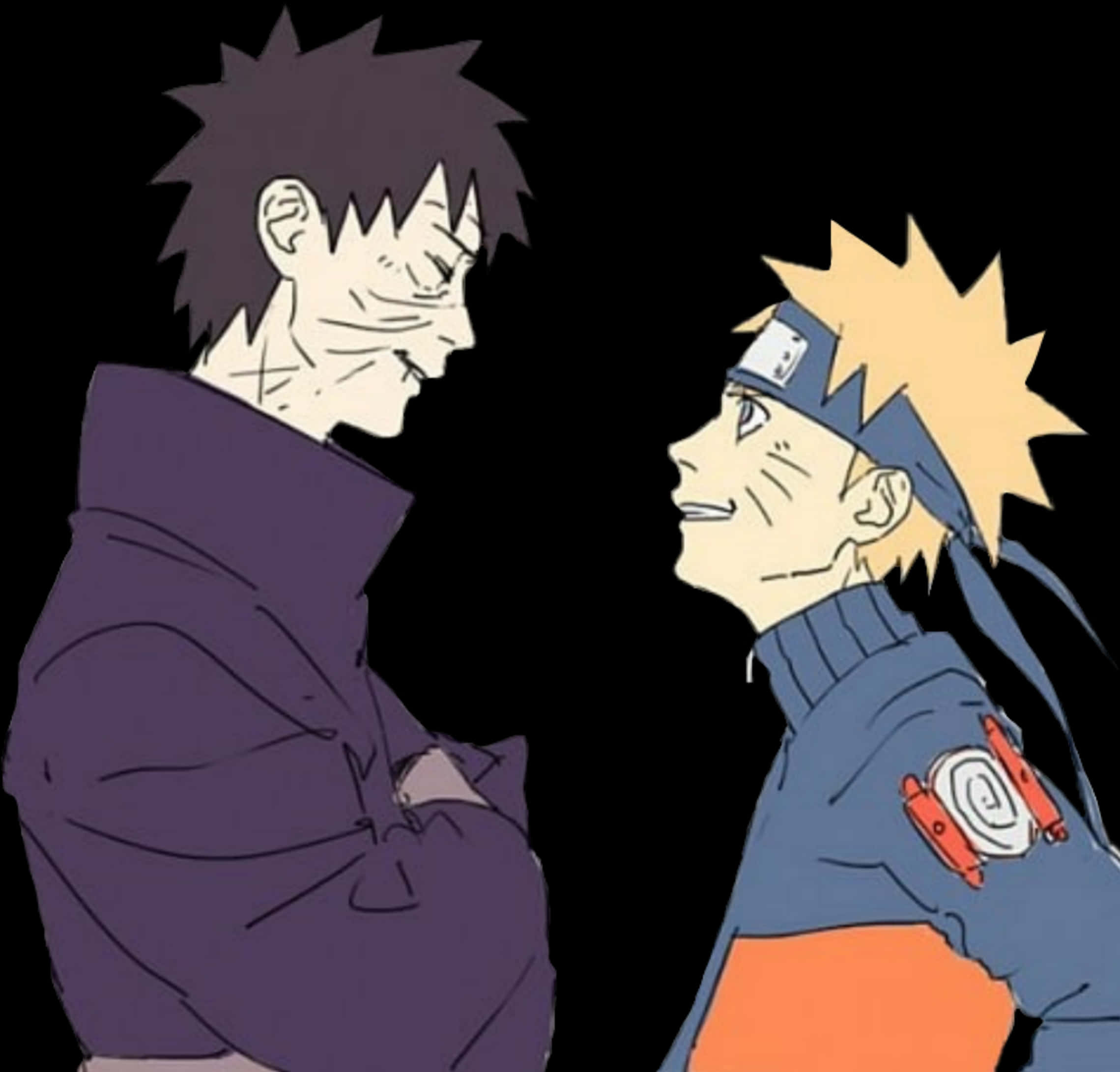 Obitoand Naruto Faceto Face PNG image