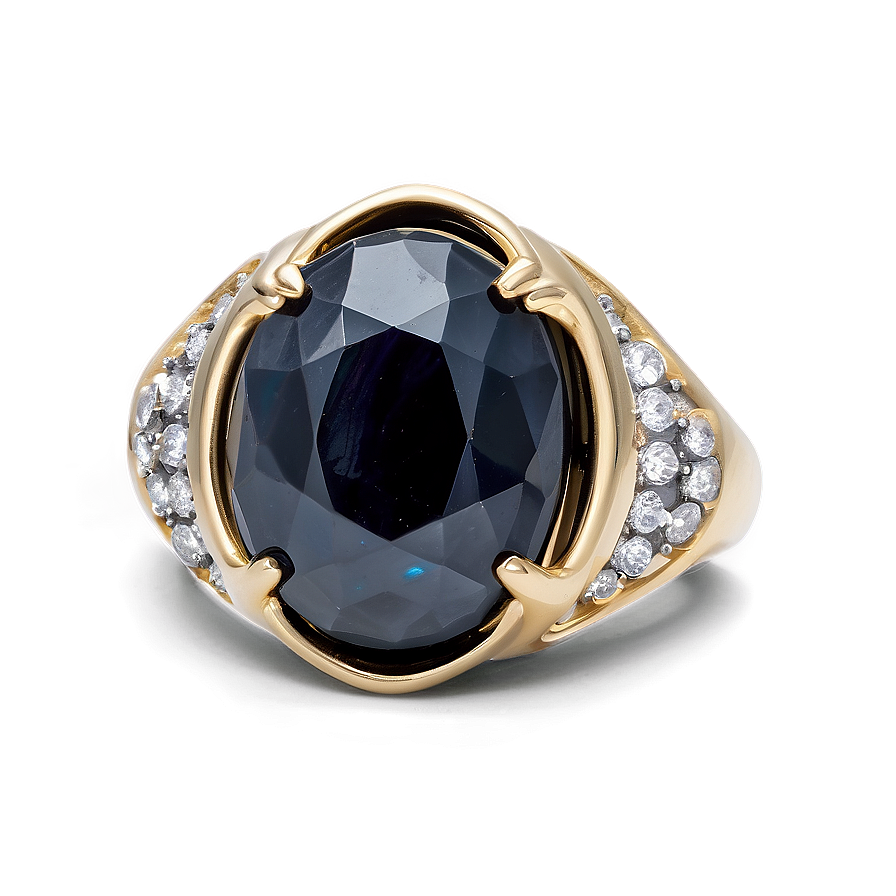 Obsidian And Diamond Ring Png Gkl PNG image