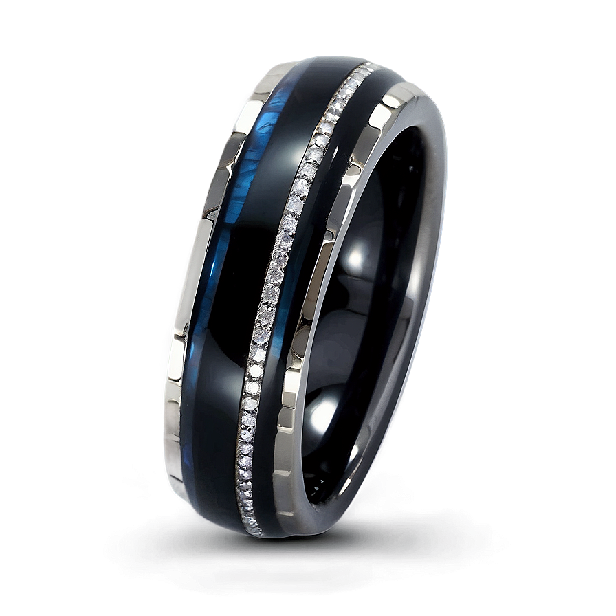 Obsidian And Diamond Ring Png Mfy PNG image