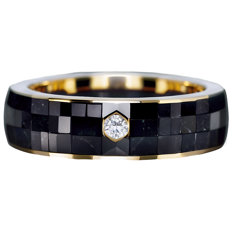 Obsidian And Diamond Ring Png Wwt PNG image