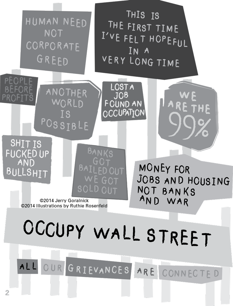 Occupy Wall Street Protest Signs Illustration PNG image