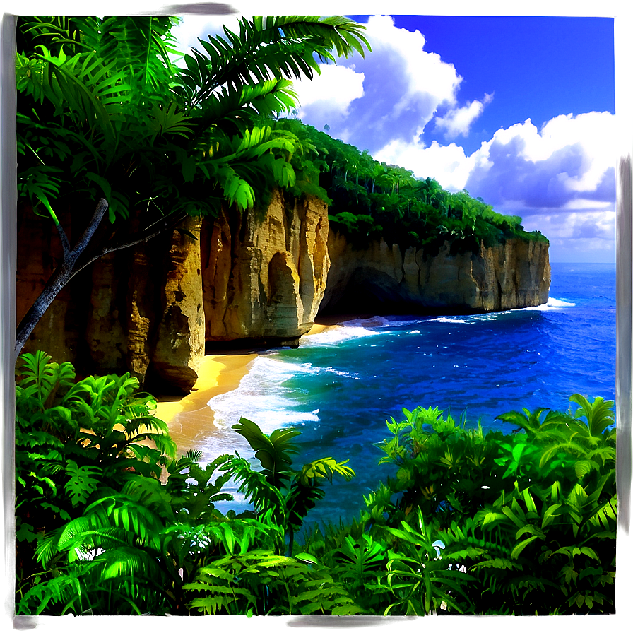 Ocean Cliff View Png 06122024 PNG image