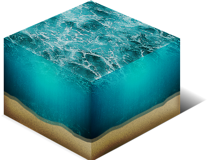 Ocean Cube Illusion PNG image