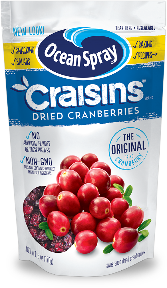 Ocean Spray Craisins Dried Cranberries Package PNG image