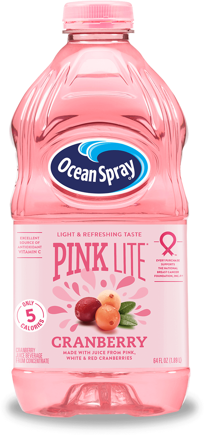 Ocean Spray Pink Lite Cranberry Juice Bottle PNG image