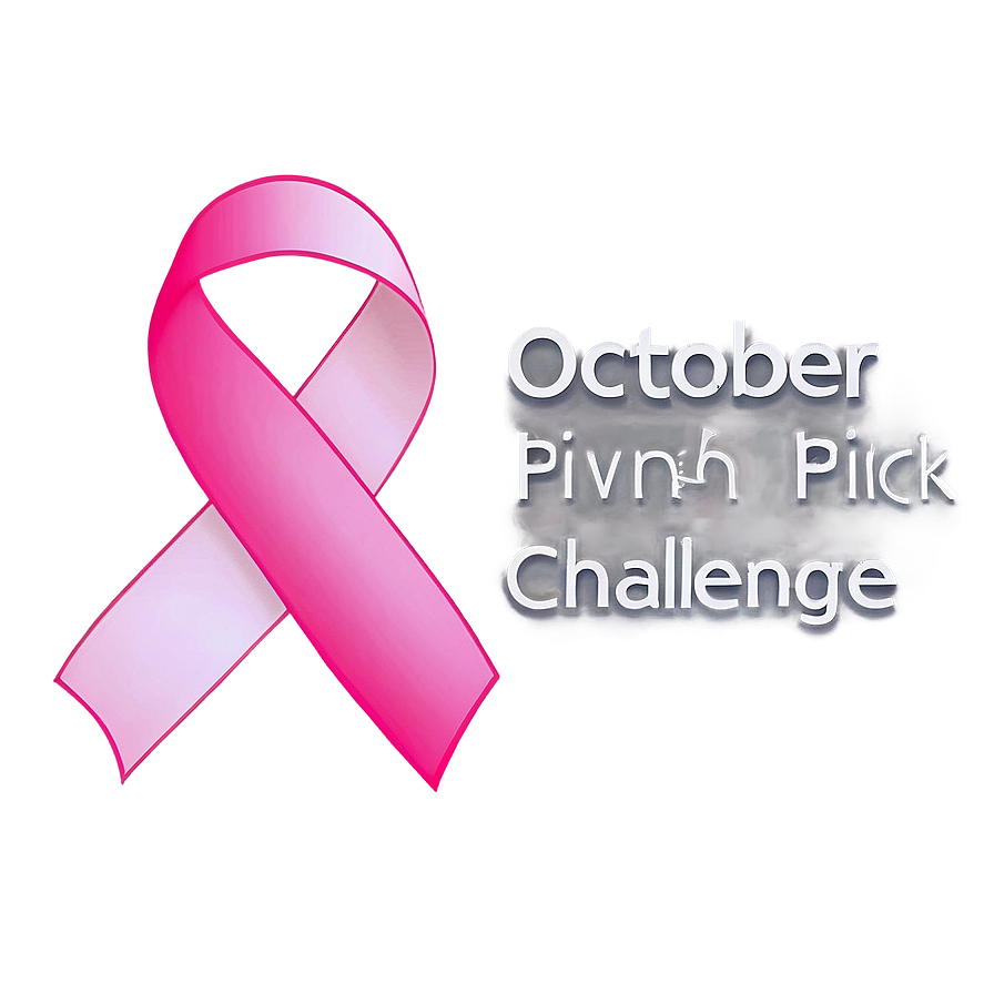 October Pink Ribbon Challenge Png 06212024 PNG image