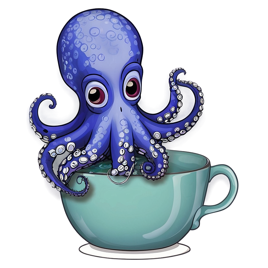 Octopus In A Tea Cup Png Qyy PNG image
