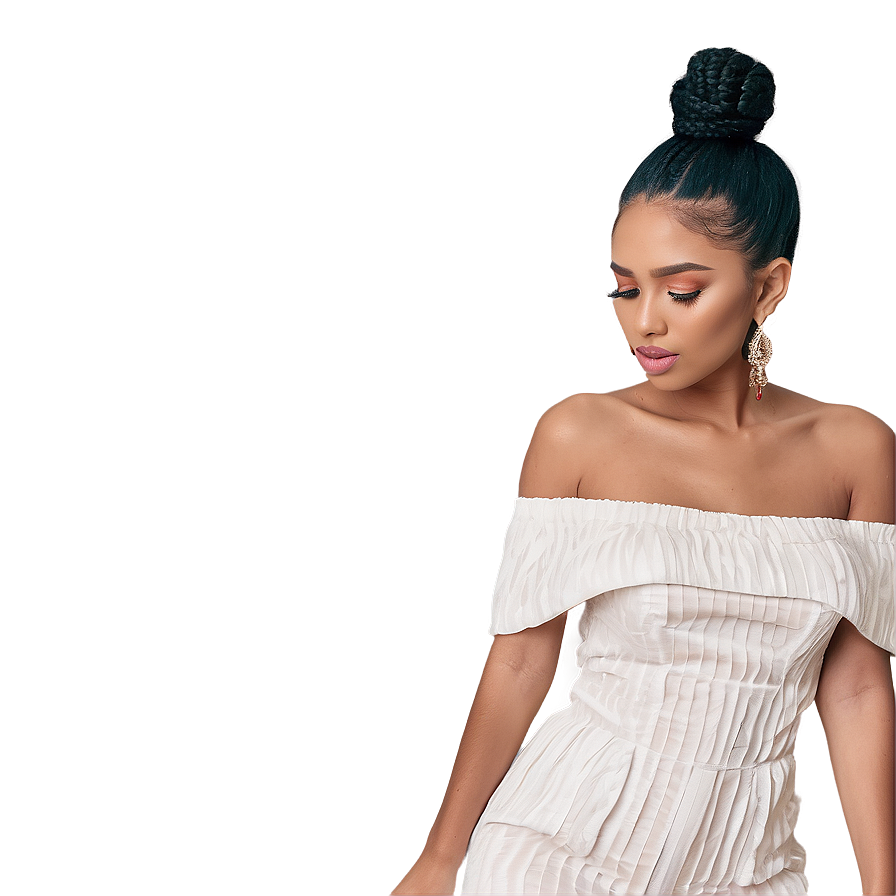 Off-shoulder White Dress Beauty Png Ngl PNG image