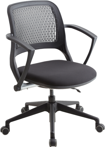 Office Chair Black Mesh Design PNG image