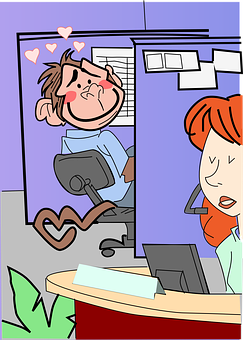 Office Crush Cartoon PNG image