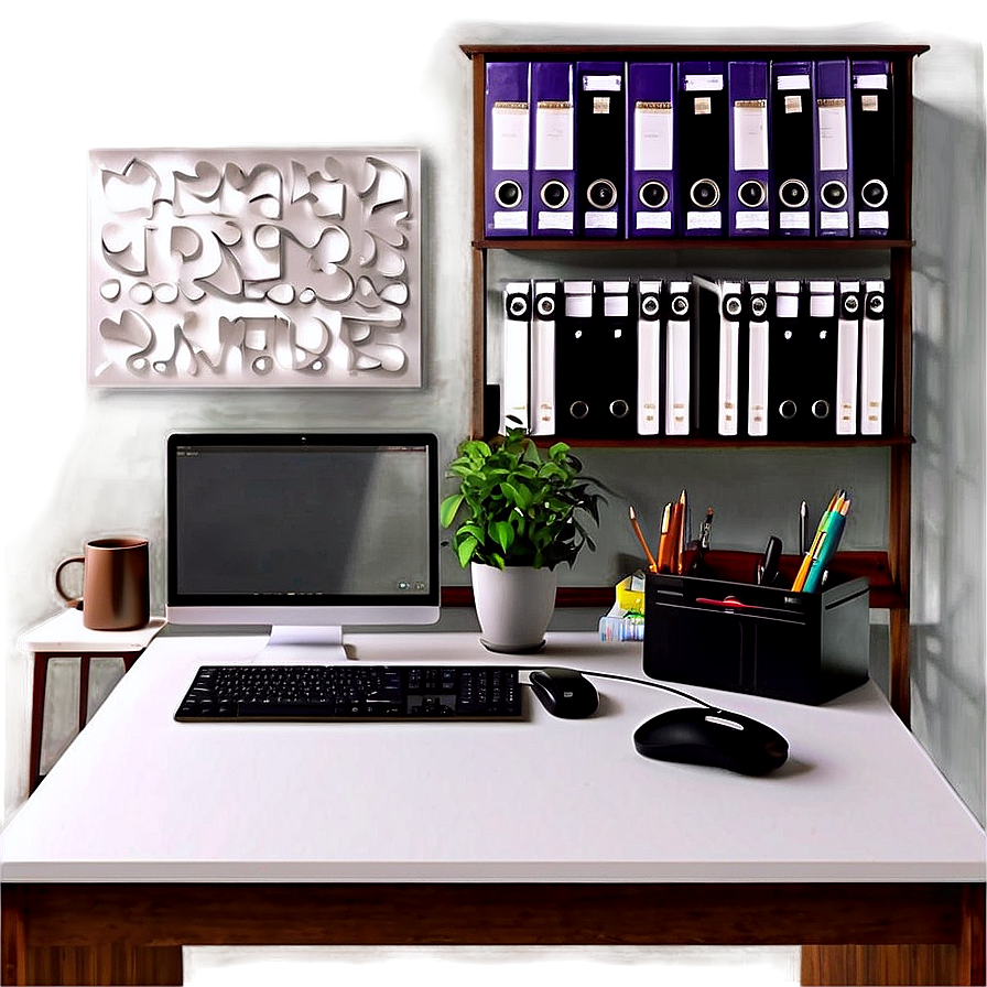 Office Desk Setup Ideas Png Fcr18 PNG image