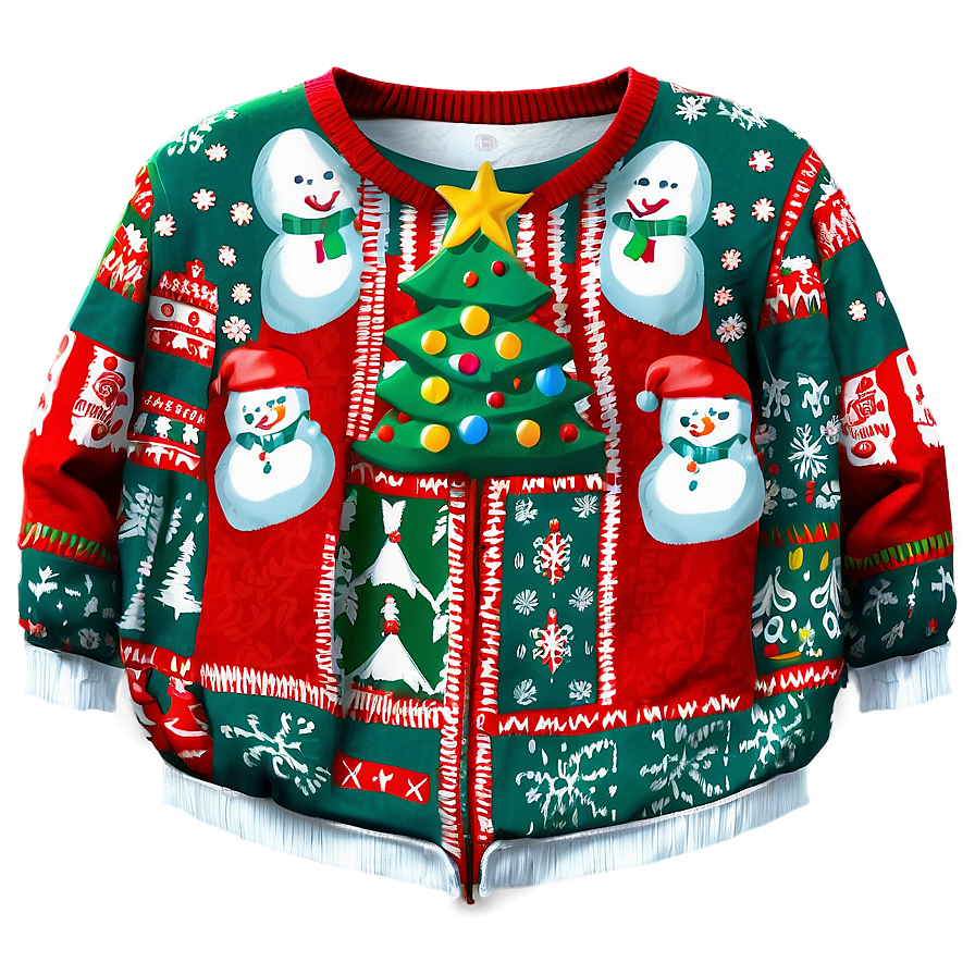 Office Party Ugly Christmas Sweater Png 06122024 PNG image