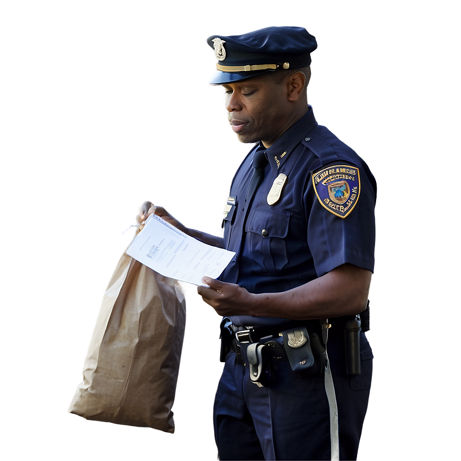 Officer With Evidence Bag Png 10 PNG image