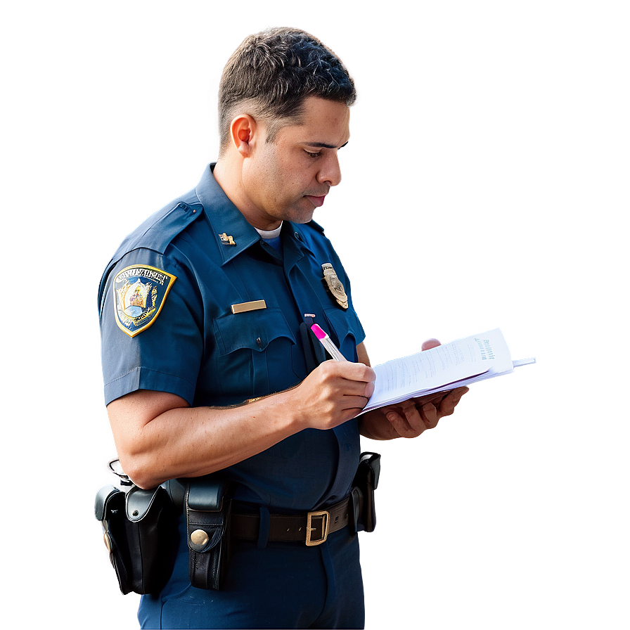 Officer Writing Ticket Png 06252024 PNG image