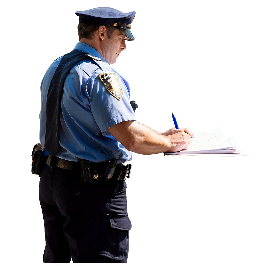 Officer Writing Ticket Png 06252024 PNG image