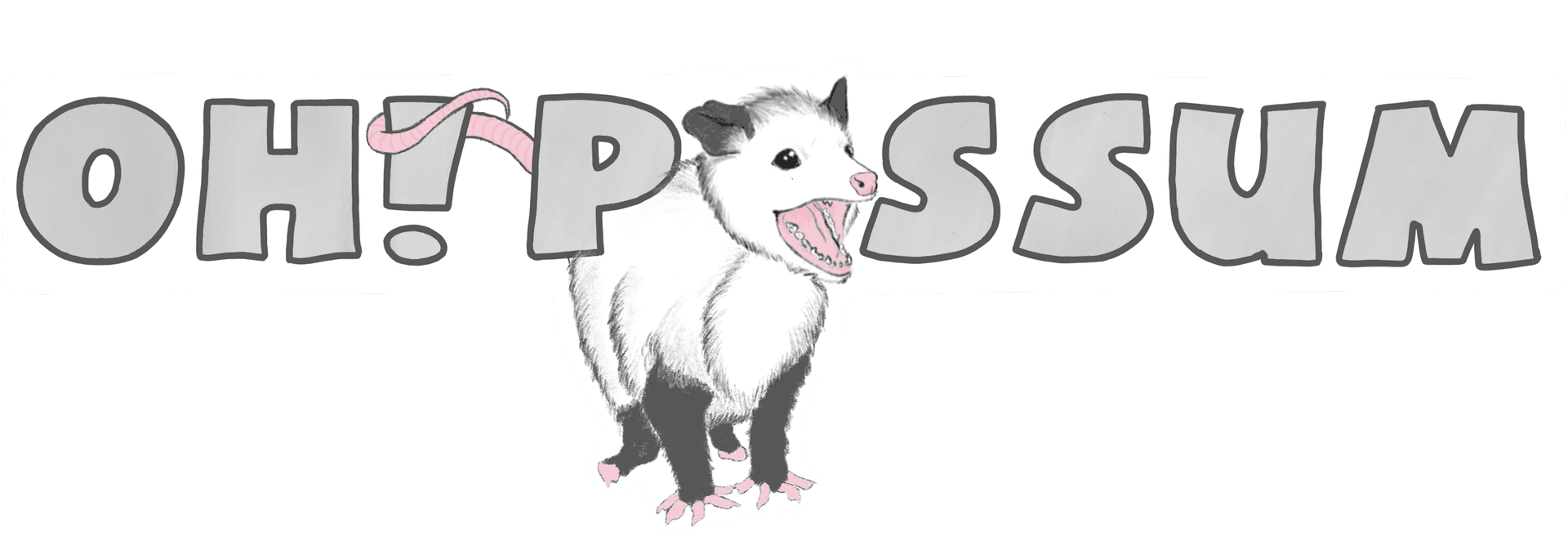 Oh Possum Cartoon Illustration PNG image