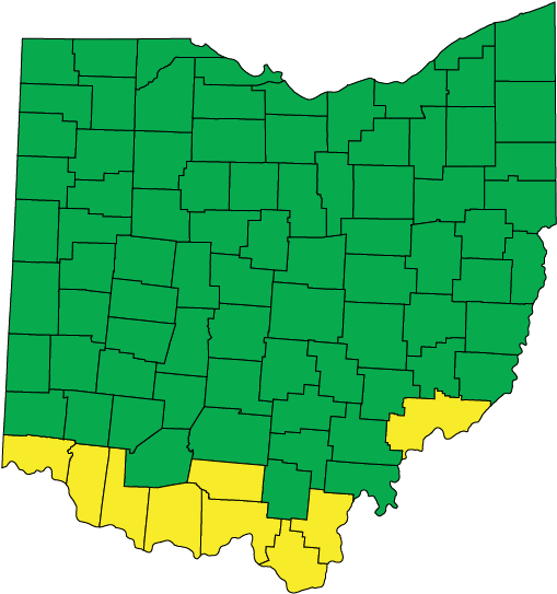 Ohio Climate Zones Map PNG image