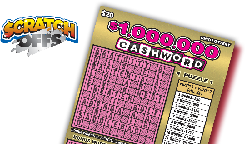 Ohio Lottery Million Dollar Cashword Scratch Off PNG image