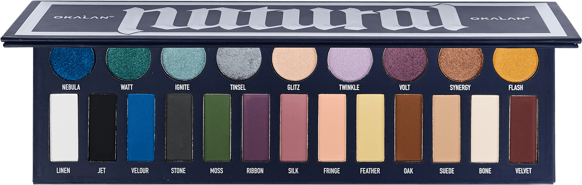 Okalan Natural Eyeshadow Palette Variety Shades PNG image