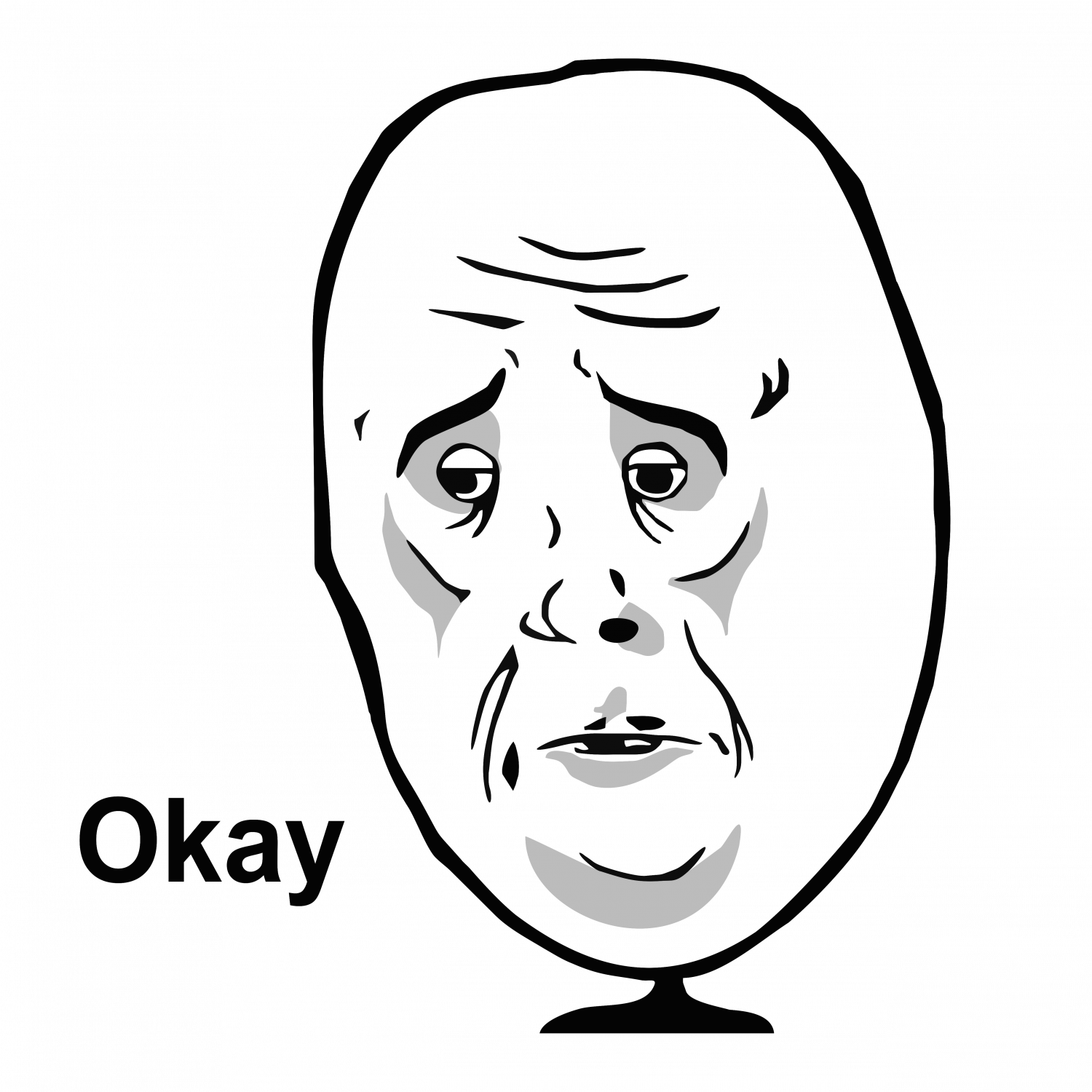 Okay Meme Face Graphic PNG image