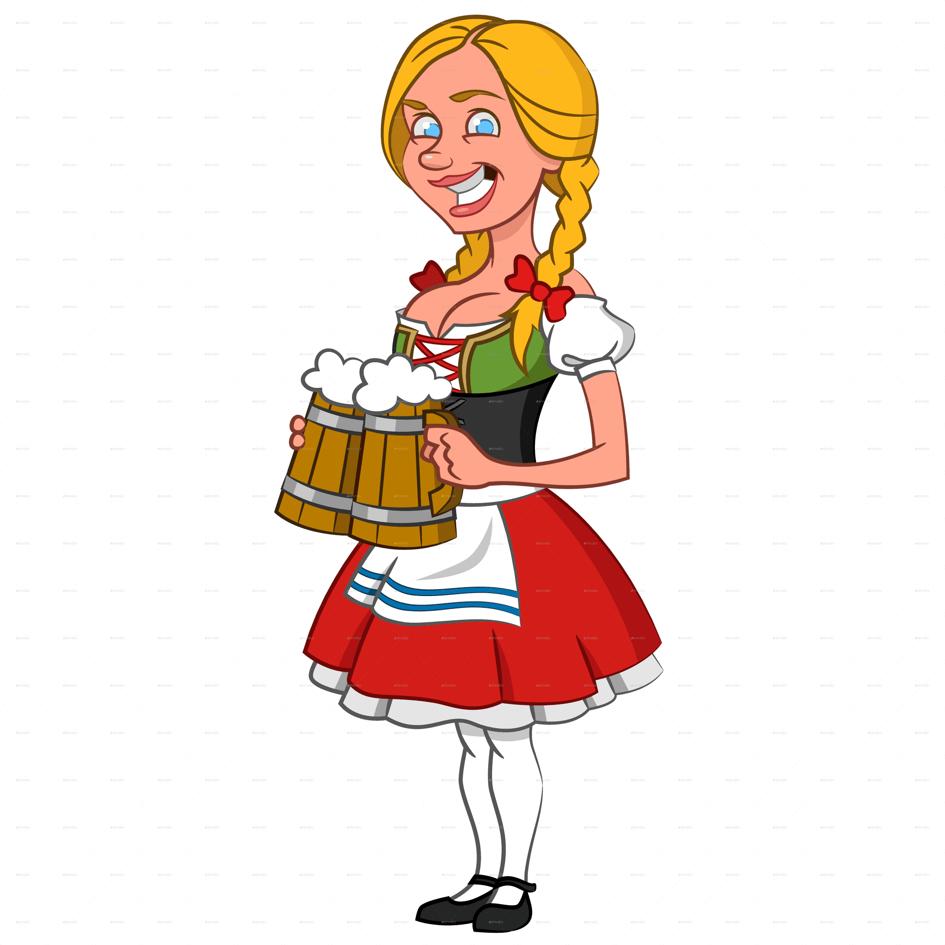Oktoberfest Woman Carrying Beer Stein PNG image