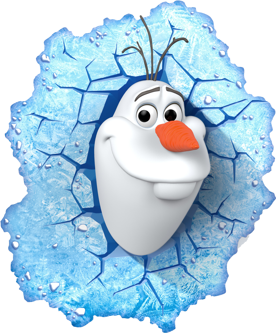 Olaf Breaking Free Ice Background PNG image