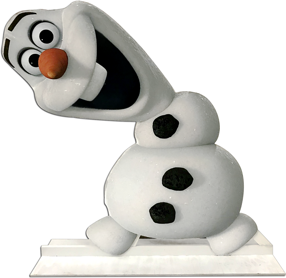 Olaf Snowman Character Excited Expression PNG image