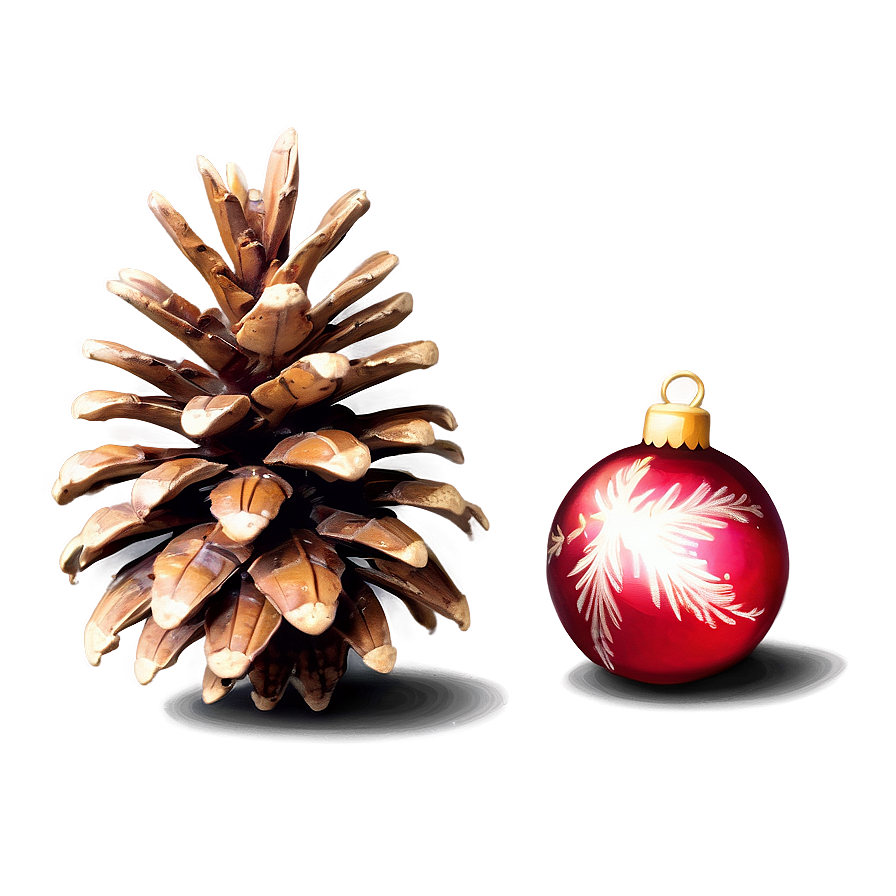 Old-fashioned Christmas Pinecone Png Xhf PNG image