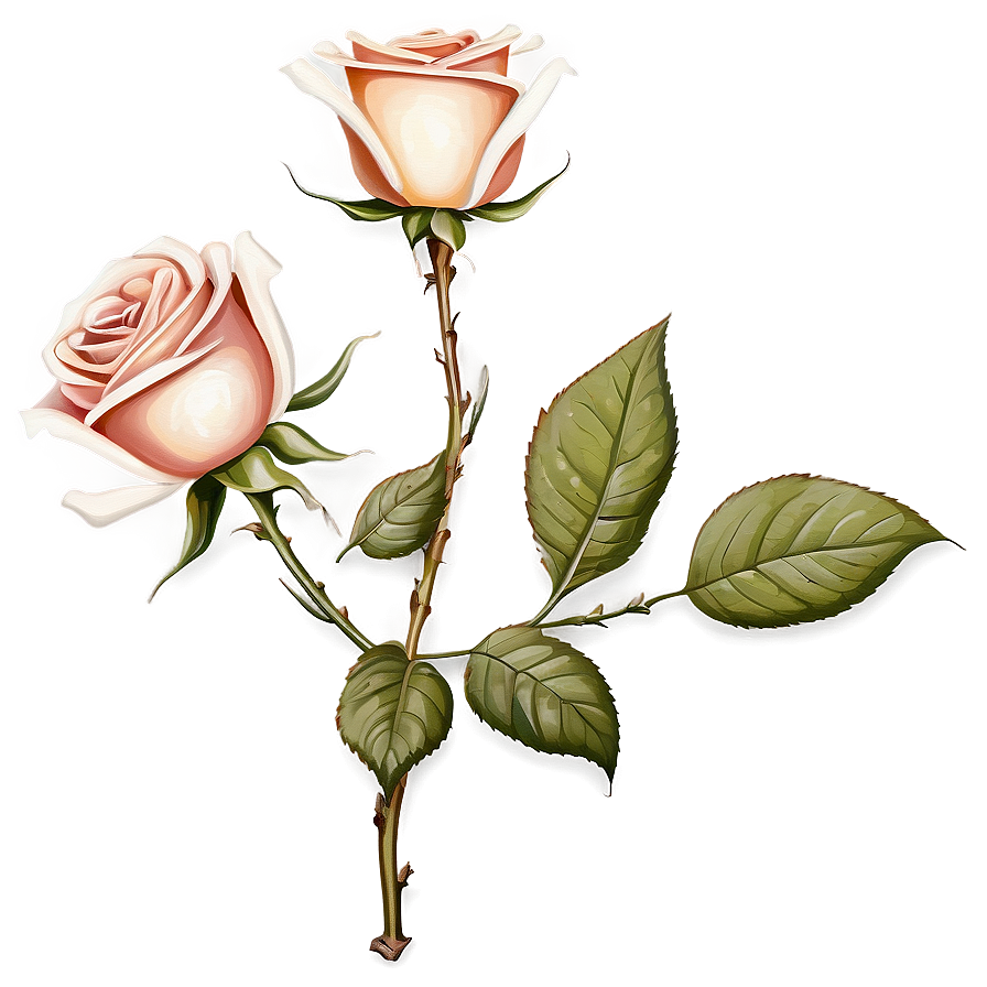 Old-fashioned Rose Graphic Png Jvf PNG image