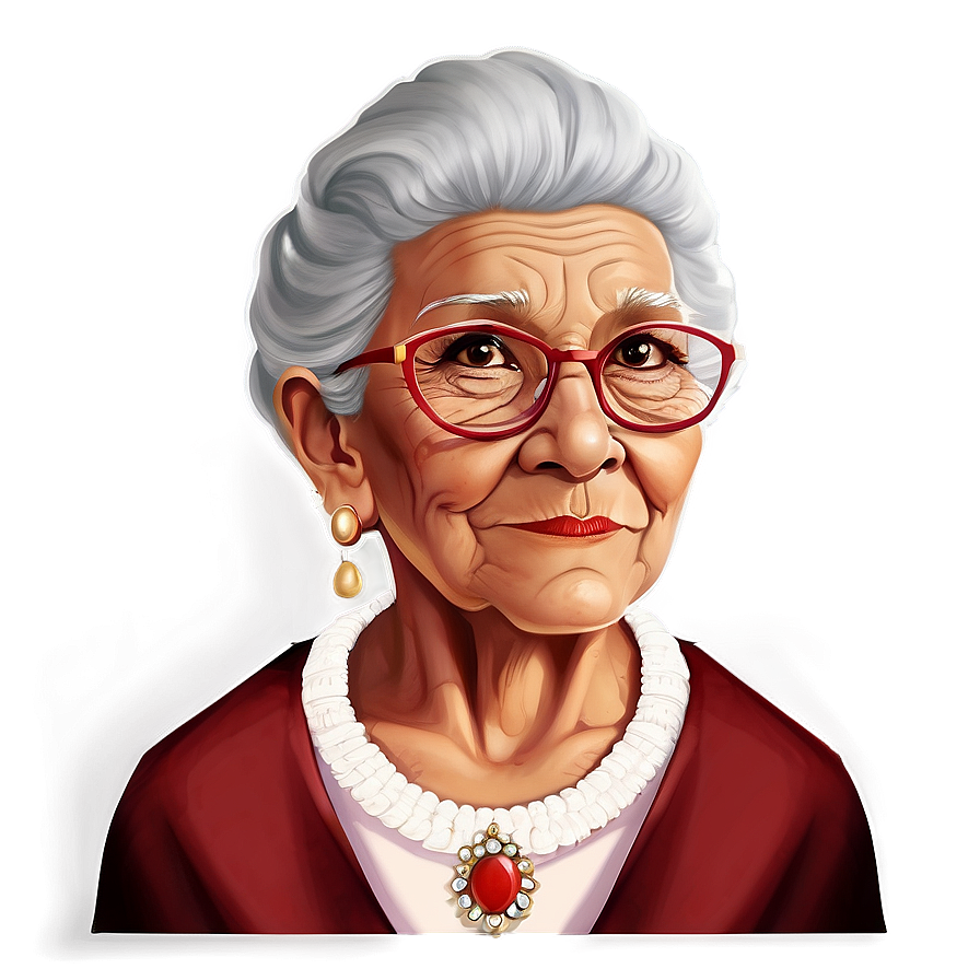 Old Lady Portrait Art Png 72 PNG image