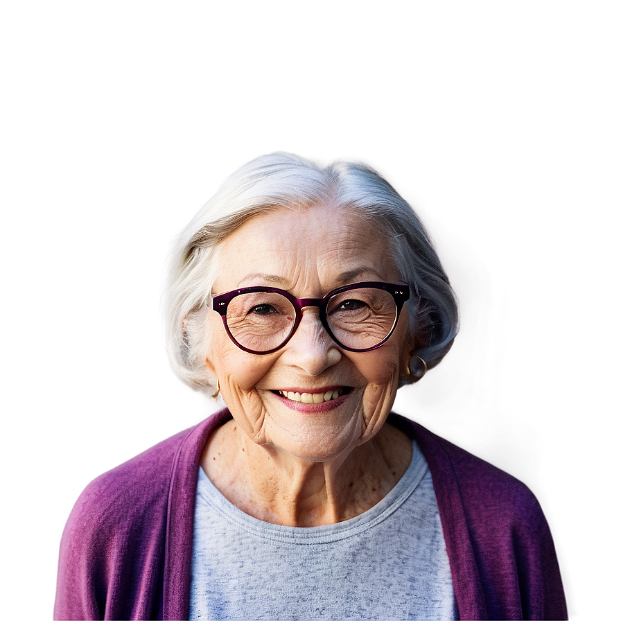 Old Lady Smiling Portrait Png 06202024 PNG image